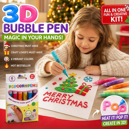 Magic Pen – Draw 3D with one stroke!🎄 DIY Bubble Popcorn Drawing Pens& Buy 1 Get 1 Free