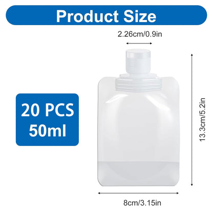 20PCS Leak Proof Travel Fluid Makeup Packing Bag