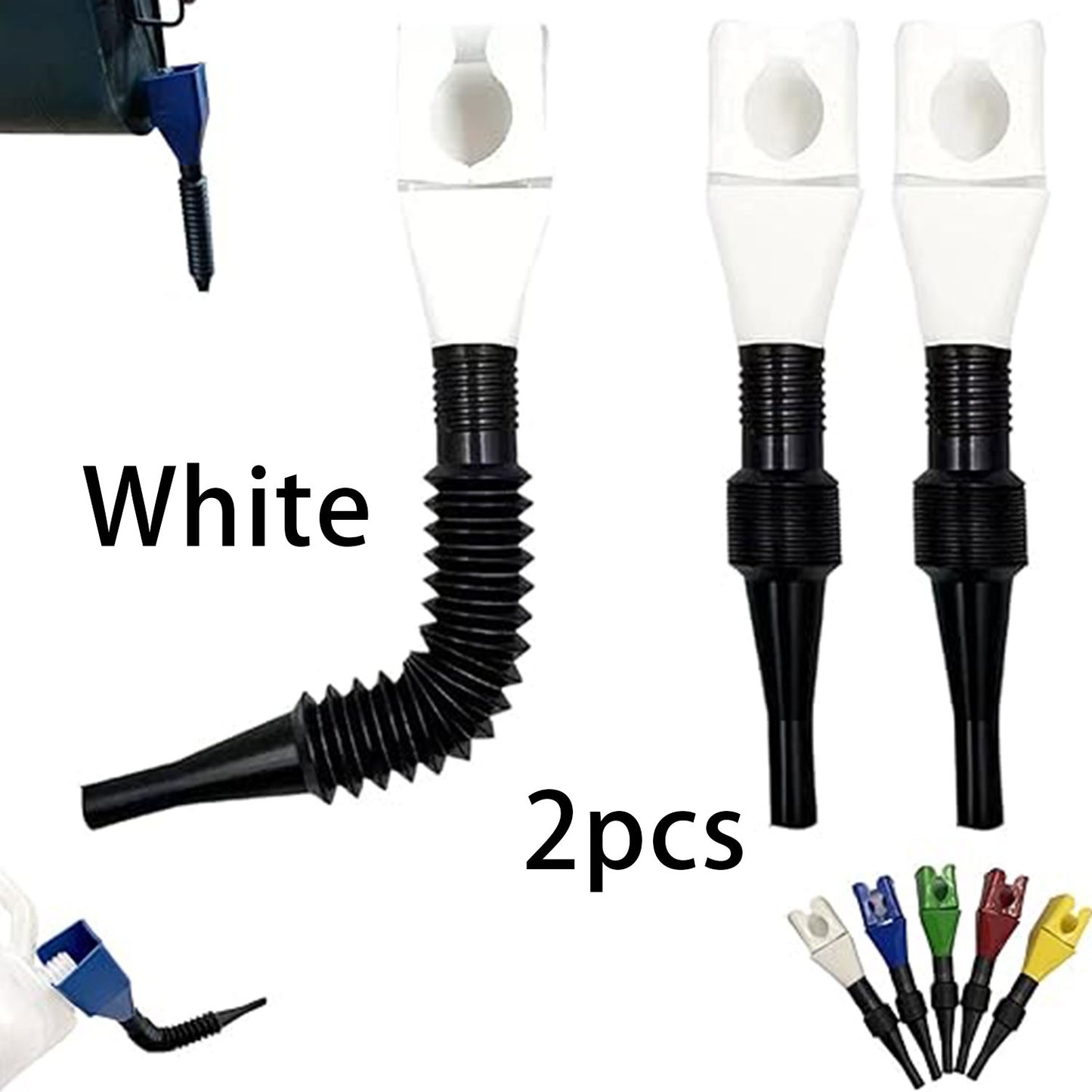 2pcs Universal Household Folding Buckle Funnel, Flexible Wide Mouth Draining Tool, Car Telescopic Hose Refueling Funnel for Automotive Transmission Fluid, Car Fuel, Oil Change