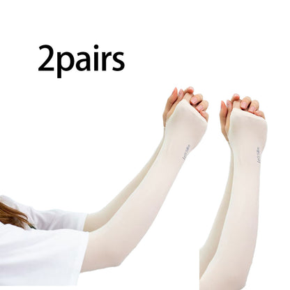 2 Pairs Unisex UV Cooling Arm Sleeves for Sports, Cycling, Golf, Running