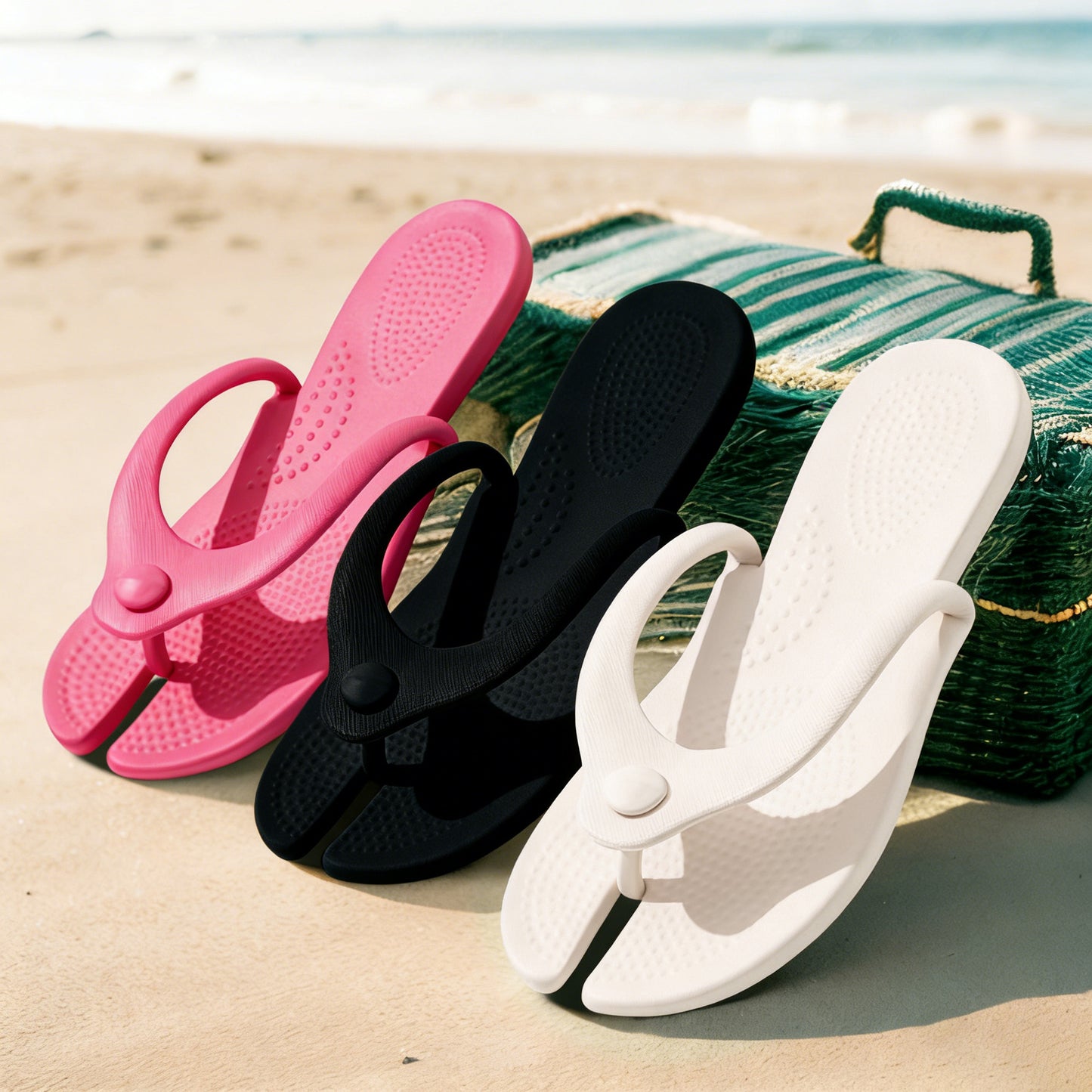 1Pair Foldable Flip-Flop Travel Slippers Shower Shoes