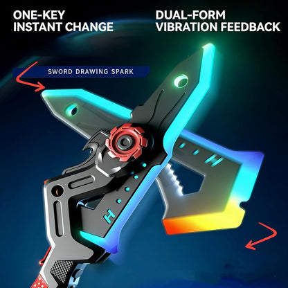 Dual Axe Blade Interstellar Spark Battle Blade - Dual Mode LED Light Blades, USB Rechargeable Cosplay Toy