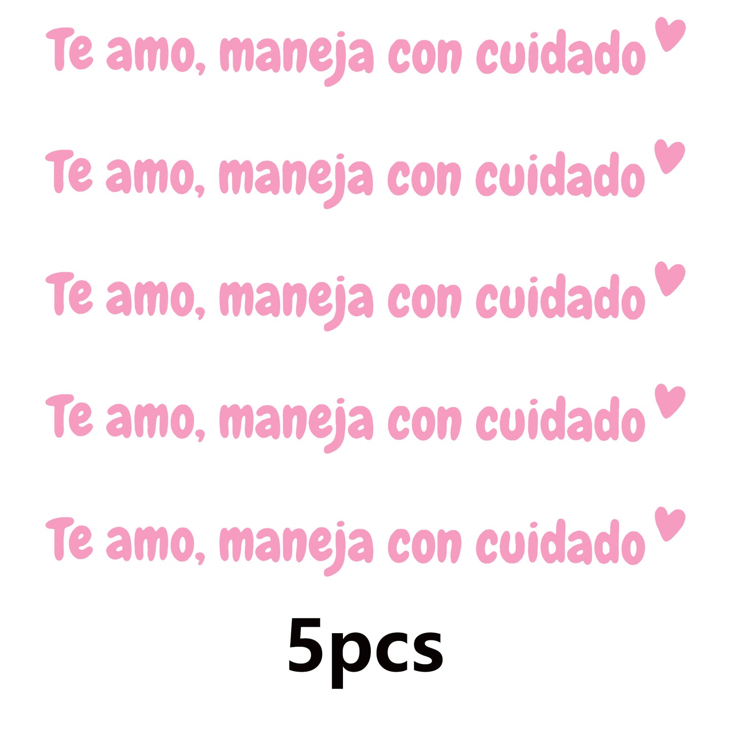 5pcs Te amo maneja con cuidado Rear View Mirror Sticker