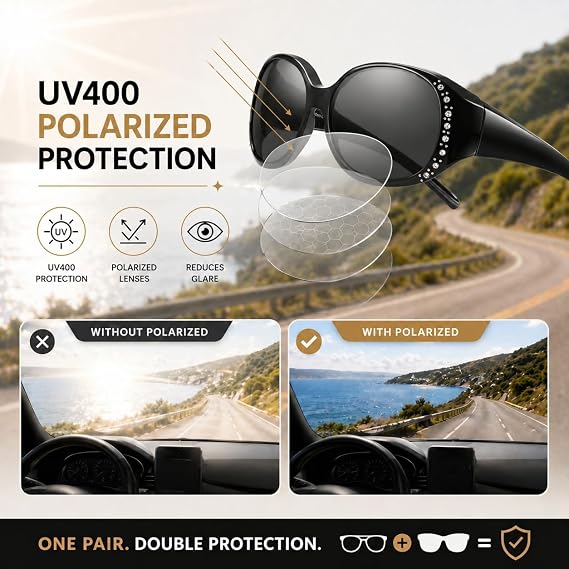 Women's Clip-on Polarized Sunglasses
