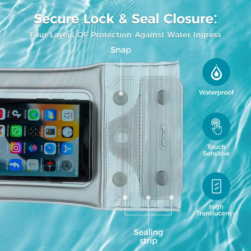 2PCS Waterproof Phone Pouch : Transparent Waterproof Phone Case with Lanyard