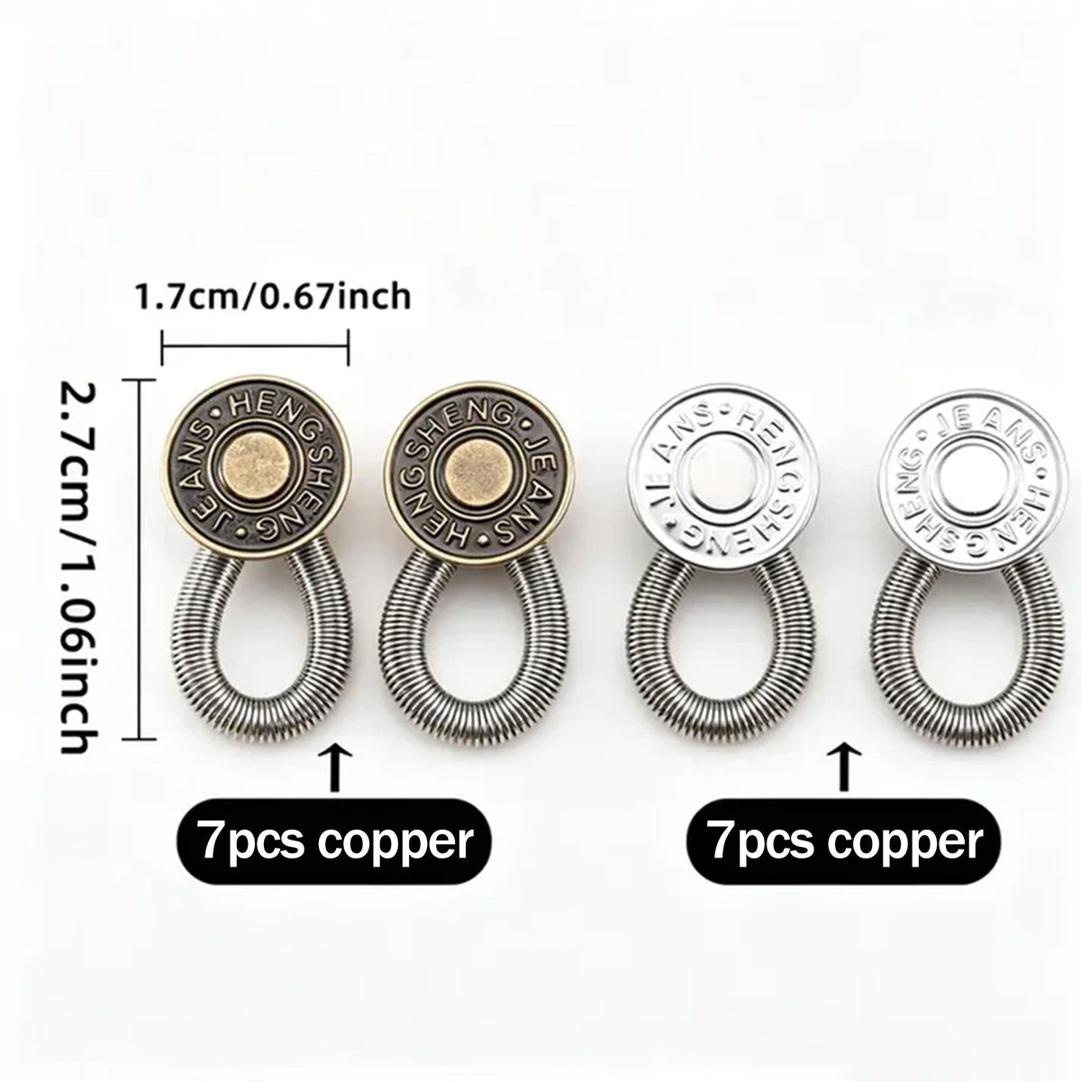 14 Pcs Premium Button Extenders for Jeans & Pants - Universal Fit for Tight Waistlines
