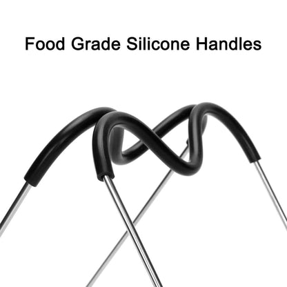 Steamer Rack Trivet with Heat Resistant Silicone Handles Compatible