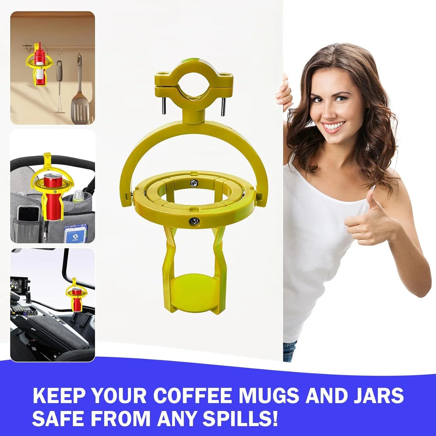 New Gyroscopic Cup Holder, 360° Rotatable & Self-Leveling. Anti-Spill 3D Design
