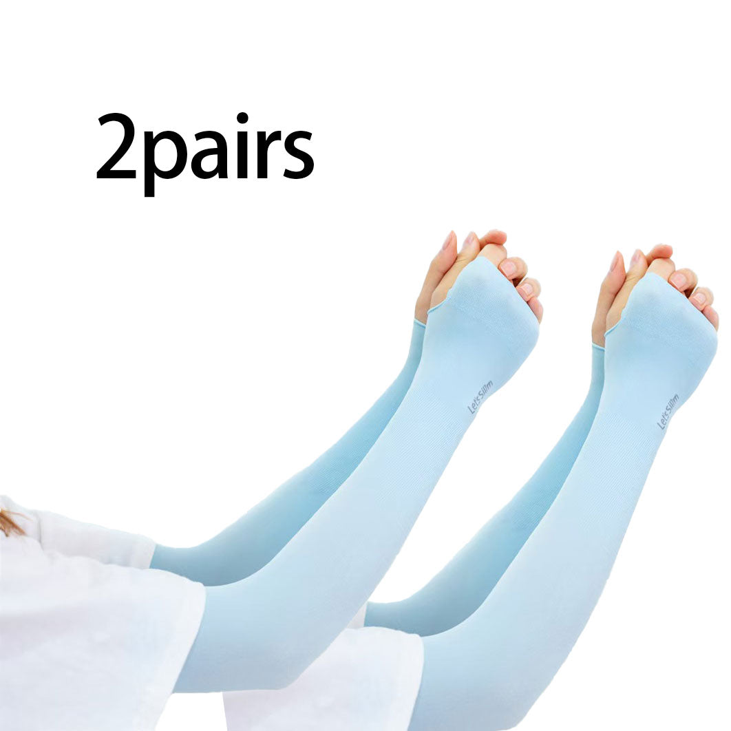 2 Pairs Unisex UV Cooling Arm Sleeves for Sports, Cycling, Golf, Running