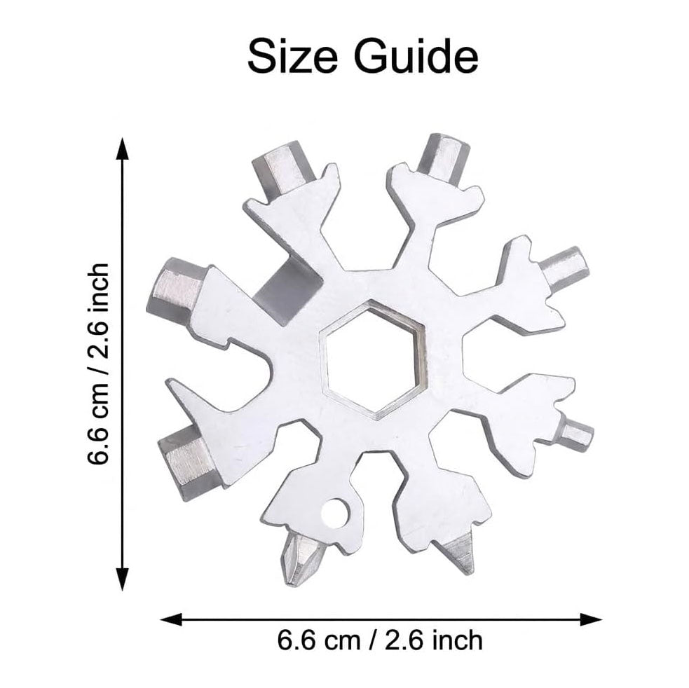 18-in-1 Snowflake Multi Tool, Stainless Steel Pocket Tool with Bottle Opener