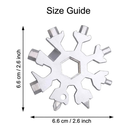 18-in-1 Snowflake Multi Tool, Stainless Steel Pocket Tool with Bottle Opener