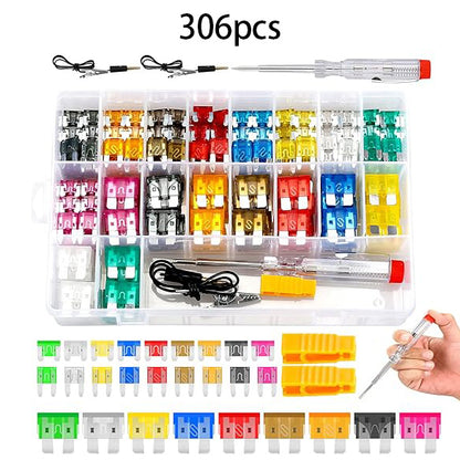 Car Mini Fuses Assortment Kit with Circuit Tester for Automotive Electrical Repair & Maintenance