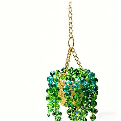 Sun-Kissed Beaded Succulent Car Charm
