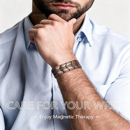 Copper Magnetic Therapy Bracelet for Men 3X Strength with Powerful 3800 Gauss Magnets