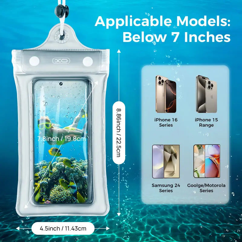 2PCS Waterproof Phone Pouch : Transparent Waterproof Phone Case with Lanyard
