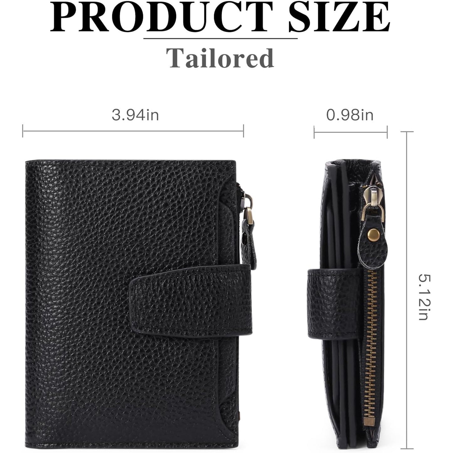 Small Wallet for Women Leather Bifold Compact RFID Blocking