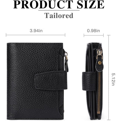 Small Wallet for Women Leather Bifold Compact RFID Blocking
