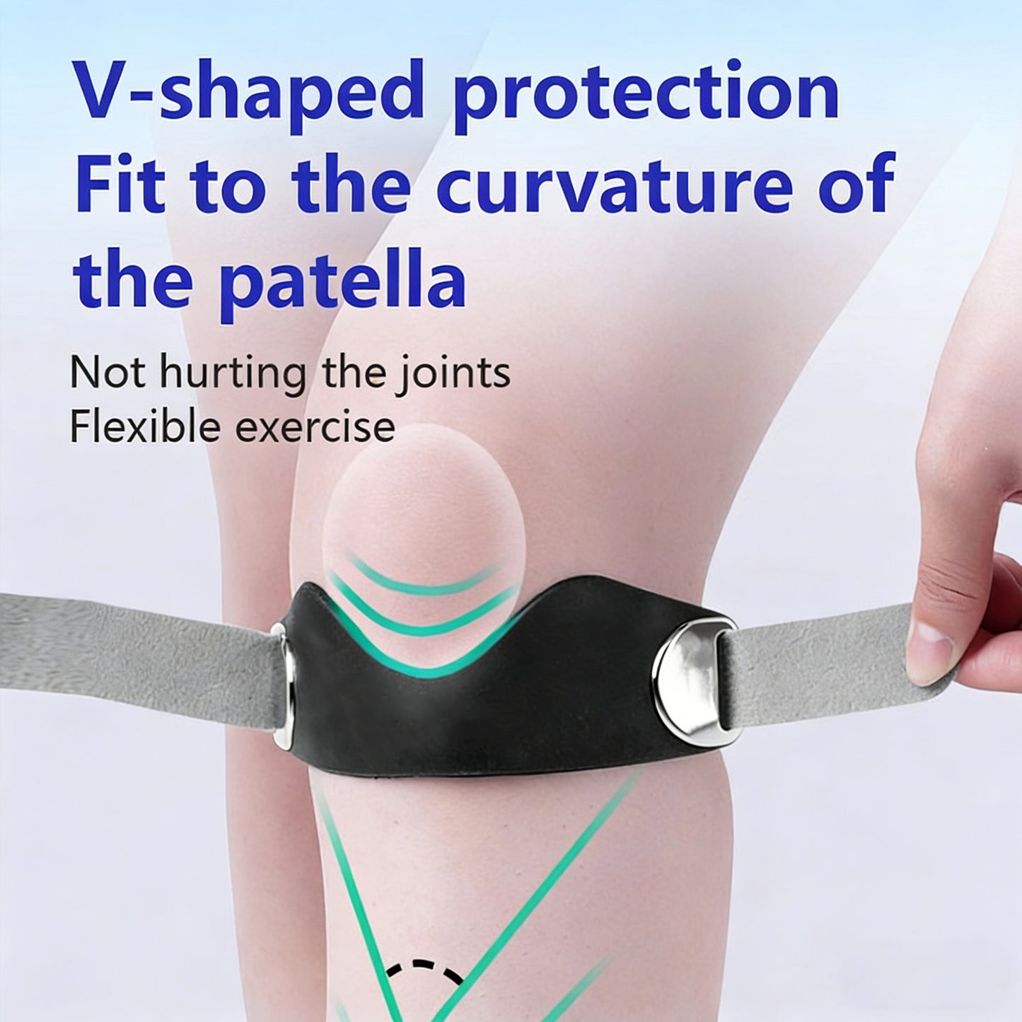 2Pcs Flex Wrap Silicone Patellar Tendon Support Strap, Adjustable Patella Support Band, Knee Brace for Men Women