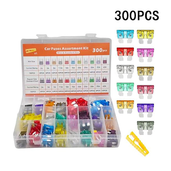 300PCS Zinc Mini Blade Mini Fuse Assortment Kit