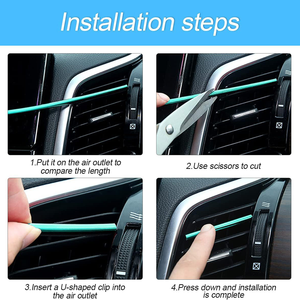 20 Pcs Car Air Vent Trim Strips for Vent Outlet