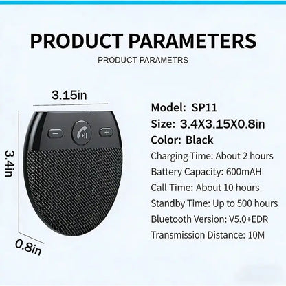 Bluetooth 5.0 Wireless Car Sun Visor Hands-Free Kit