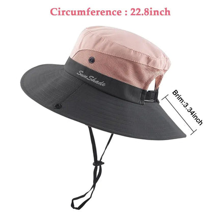 Women Sun Boonie beach Hat Summer activity Bucket Cap Wide Brim UV Protection Fishing