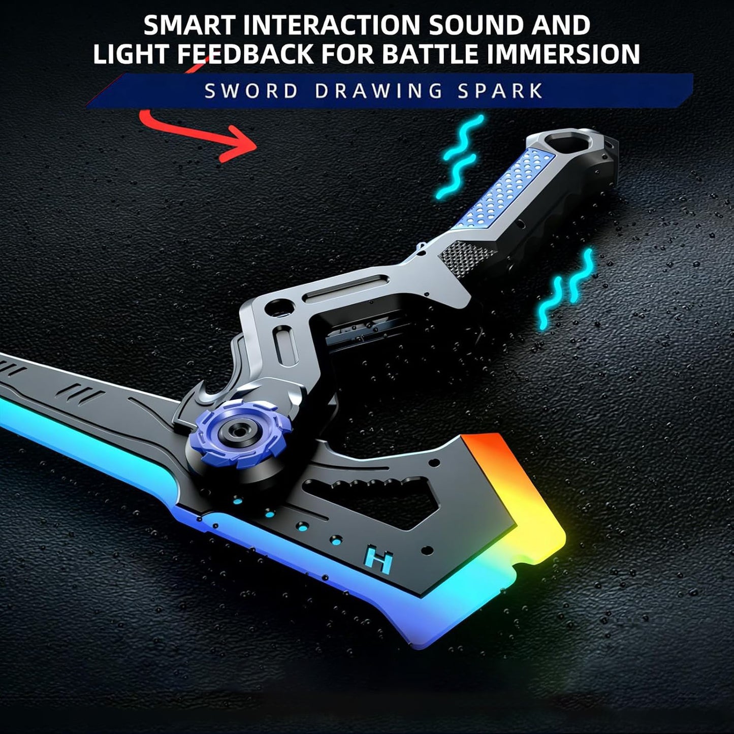 Dual Axe Blade Interstellar Spark Battle Blade - Dual Mode LED Light Blades, USB Rechargeable Cosplay Toy