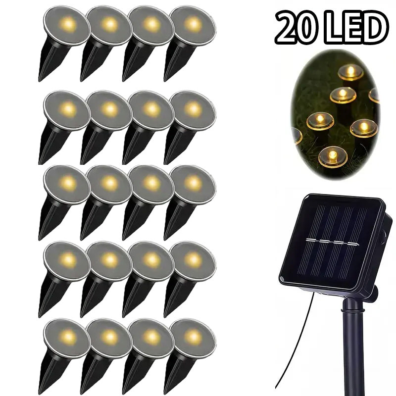 20PCS Solar Garden Lights – Waterproof LED Pathway Lights for Yard & Lawn