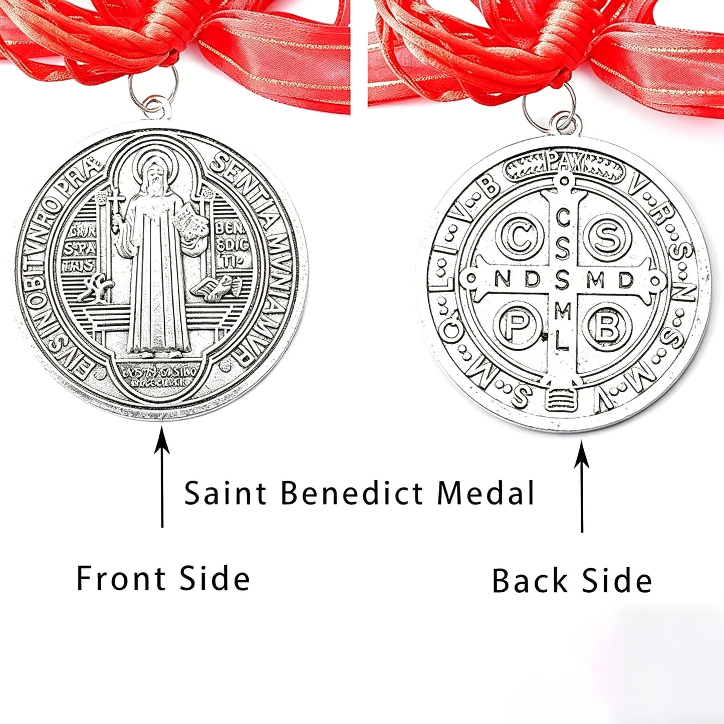 2 Pcs Saint Benedict Medal Protection from Evil Blessing Charm