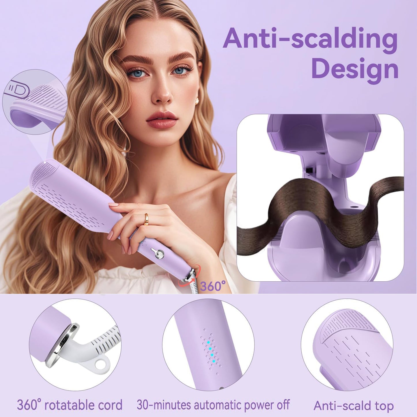 1.25 Inch 3 Barrel Ionic Curling Iron Hair Waver