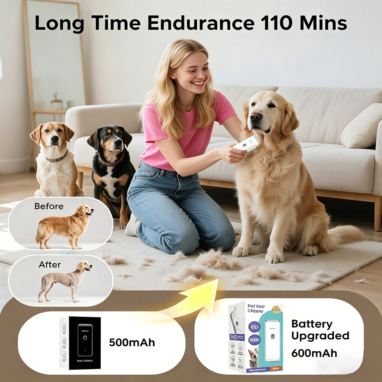 Pet Clippers for Dog Hair Grooming Low Noise