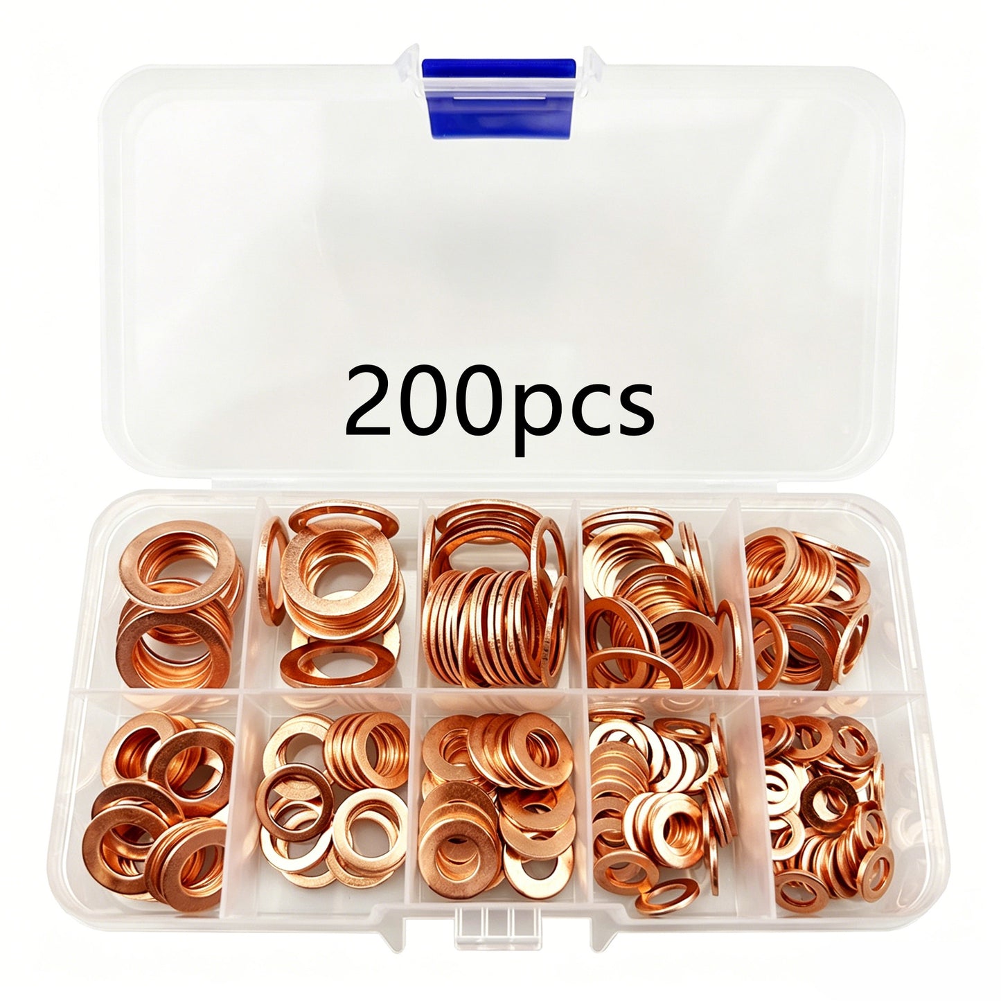 200 PCS Copper Crush Washer Oil Drain Plug Gasket Kit