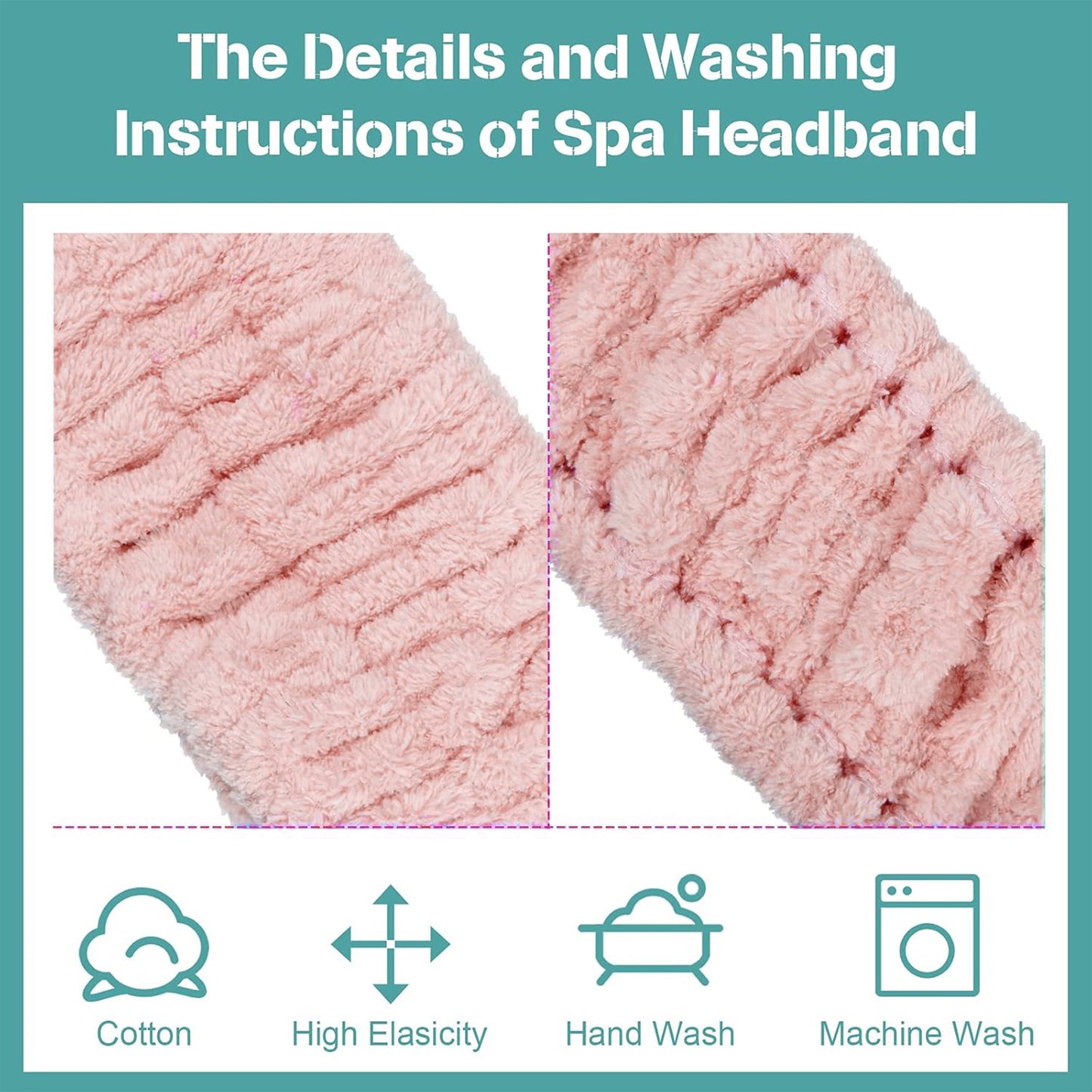 Extra Wide Band Spa Facial Microfiber Headband Elastic Makeup Headbands