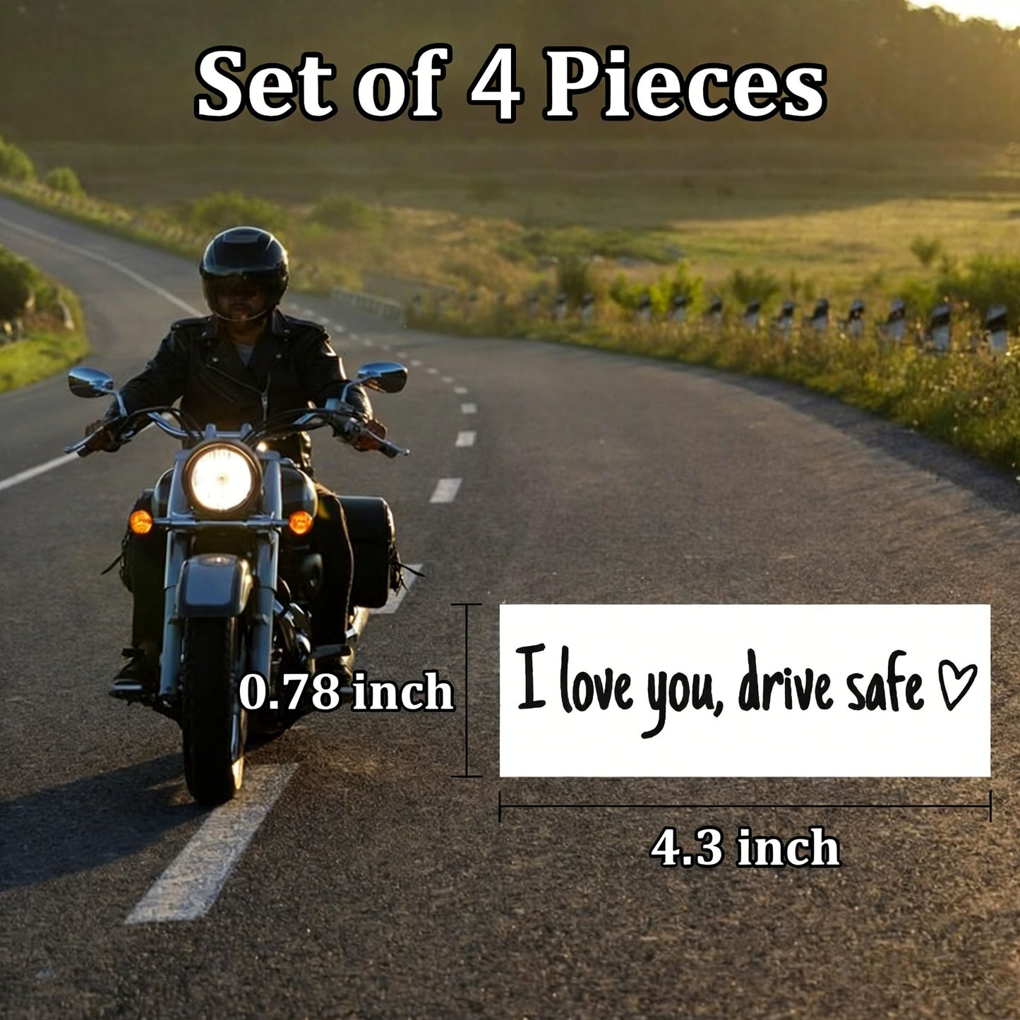 I Love You Drive Safe Vinyl Car Rearview Mirror Stickers 4 PCS