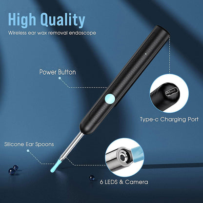 Ear Wax Removal Kit with Upgraded 1080p Camera, Ear Camera Otoscope with Light for iPhone, iPad, Android Phones
