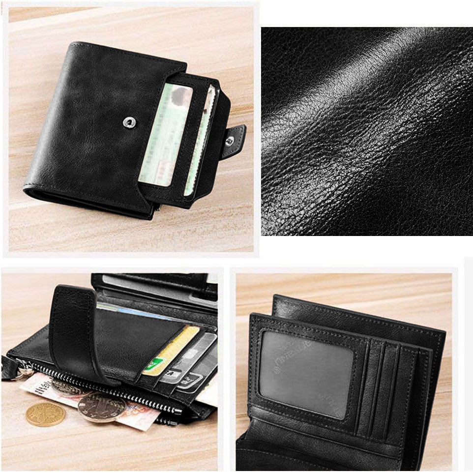 RFID Blocking PU Large Capacity Business Wallet for Men & Women