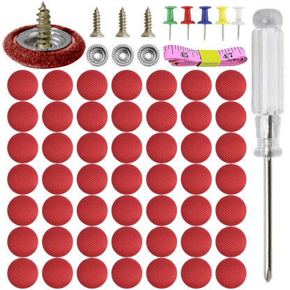 50PCS Automotive Car Roof Headliner Repair Button (with Pushpins + Measure + Screwdriver)