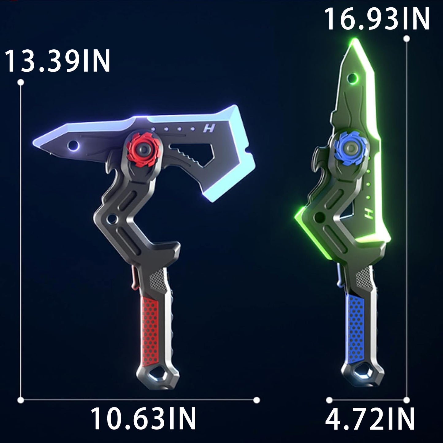 Dual Axe Blade Interstellar Spark Battle Blade - Dual Mode LED Light Blades, USB Rechargeable Cosplay Toy