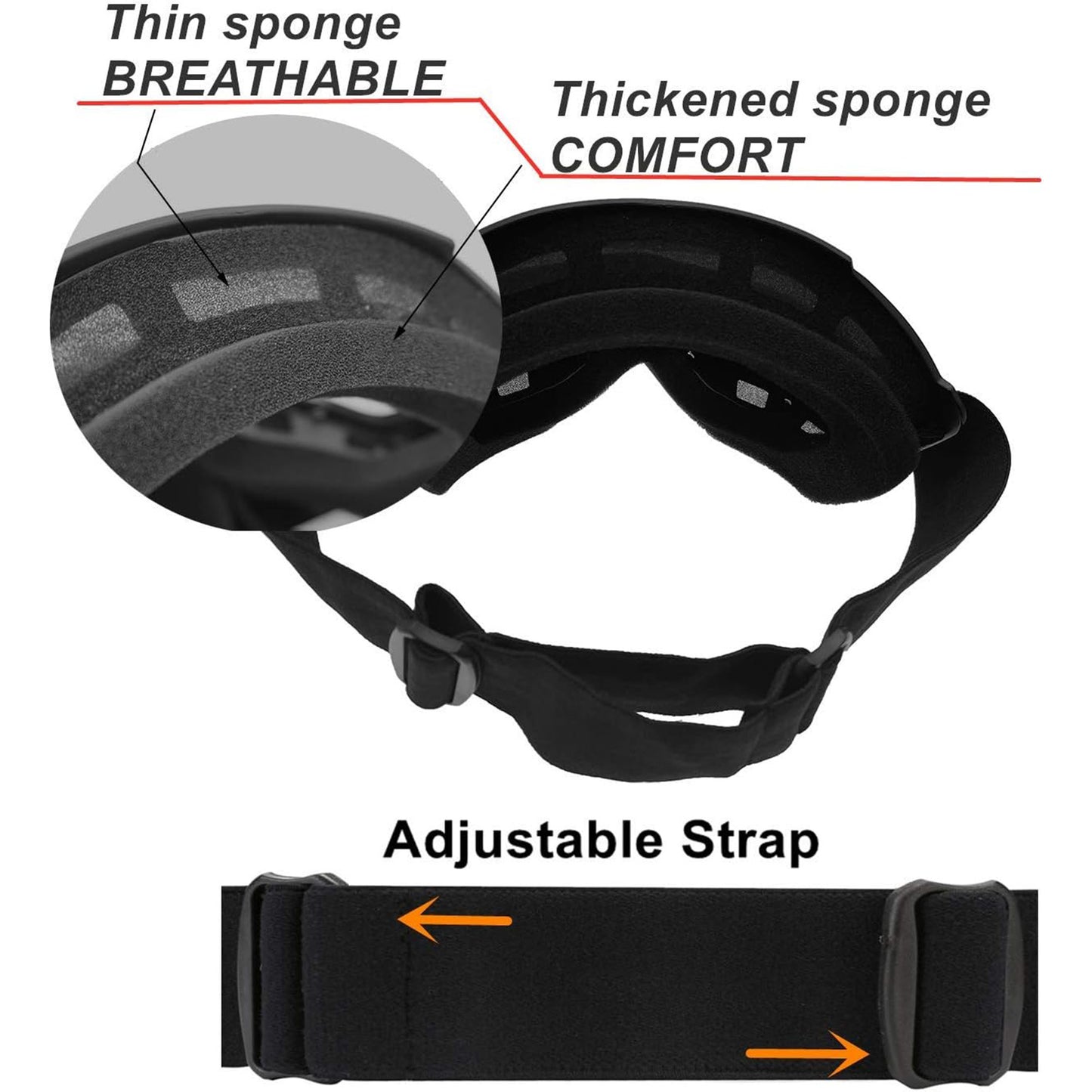 Motorcycle Goggles with Removable Face Mask