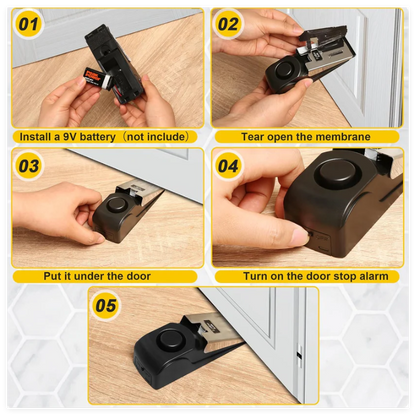 Upgraded Alarm Door Stops, Portable Security Hotel Safety Door Stoppers