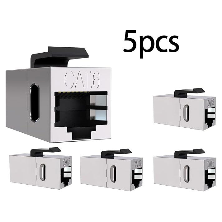 5pcs Shielded Keystone RJ45 Couplers for Cat6, Cat5e, Cat5
