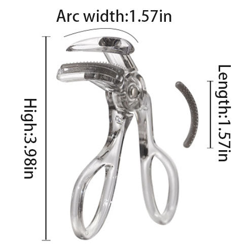 Wide-angle eyelash curler with comb