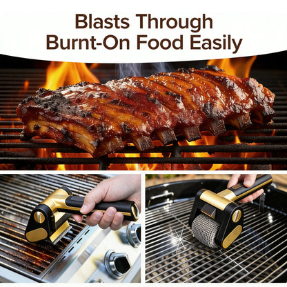 BBQ Tool Bristle-Free Spinning Grill Brush LED Rechargeable