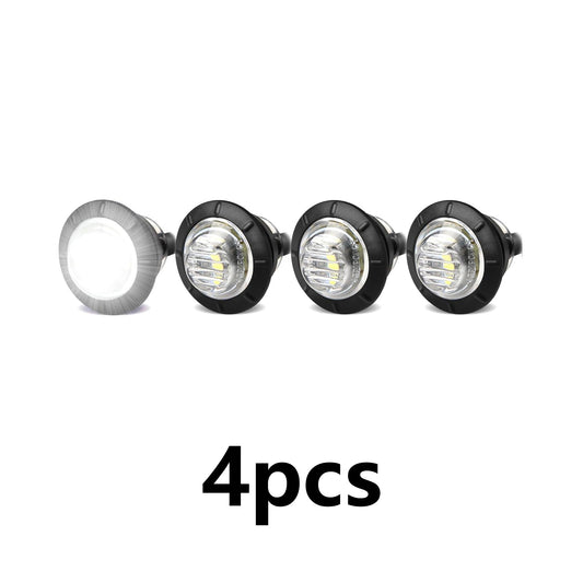 4pcs 3/4" Round LED Trailer Side Marker Clearance Lights