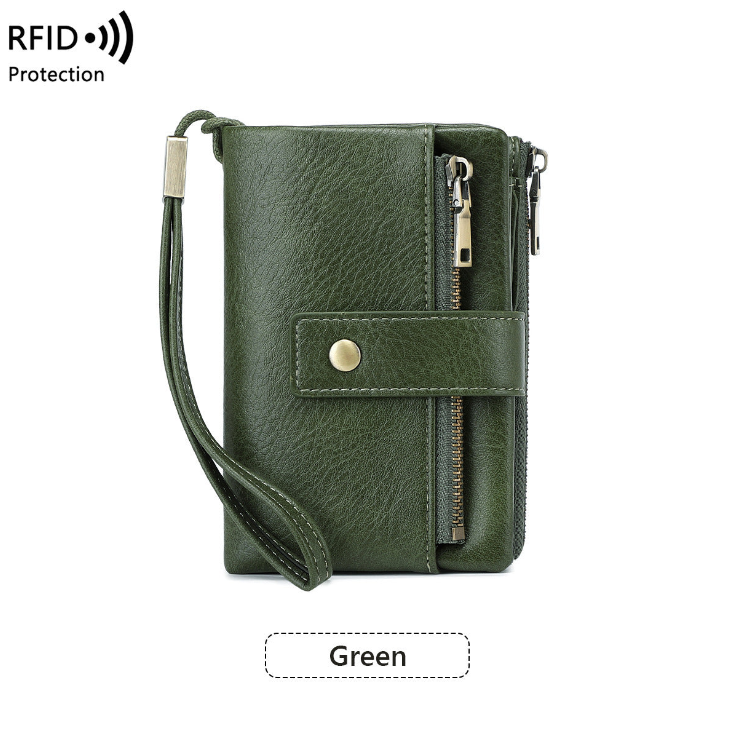 Genuine leather bi-fold card holder