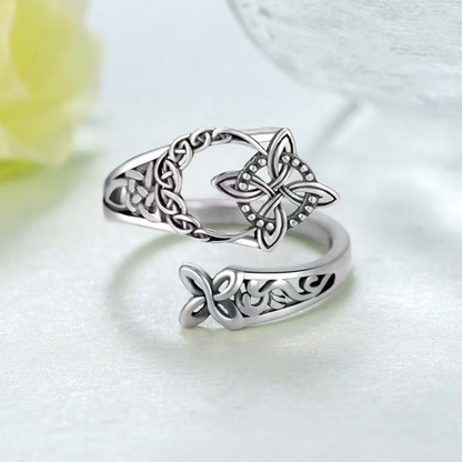 Vintage Celtic Knot Ring for Women, Boho Witches Protection Knot Timeless Symbolism