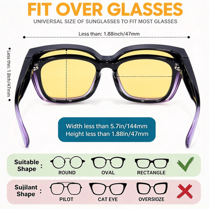 Unisex Polarized Fit-Over Glasses, Full Rim