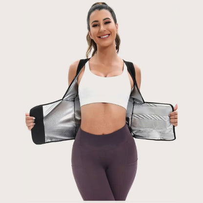 Women's Zip-Up Compression Shapewear Vest - Athletic Active Tops with Built-In Bra