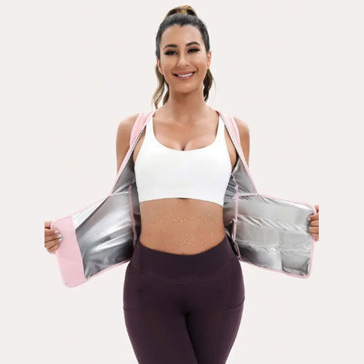 Women's Zip-Up Compression Shapewear Vest - Athletic Active Tops with Built-In Bra