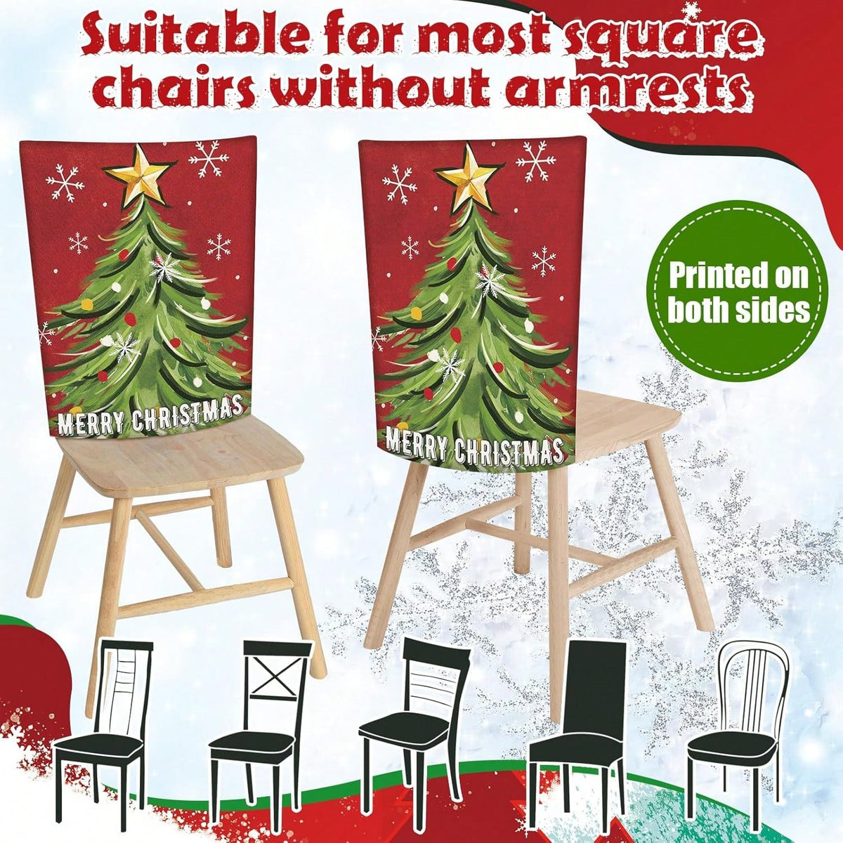 6-Piece Set of Fun Christmas Chair Covers